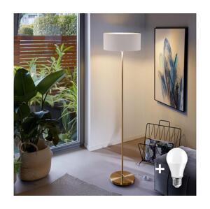 LED Stojací lampa TUNJA 1xE27/20W/230V pr. 38 cm zlatá/bílá