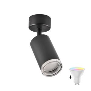 LED RGBW Stmívatelné koupelnové bodové svítidlo TURYN 1xGU10/6,5W/230V IP44 čer