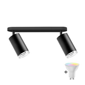 LED RGBW Stmívatelné koupelnové bodové svítidlo TURYN 2xGU10/6,5W/230V IP44 čer