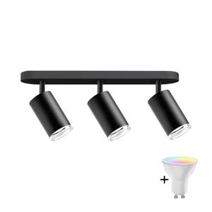 LED RGBW Stmívatelné koupelnové bodové svítidlo TURYN 3xGU10/6,5W/230V IP44 čer