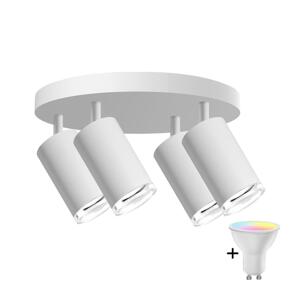 LED RGBW Stmívatelné koupelnové bodové svítidlo TURYN 4xGU10/6,5W/230V IP44 bílá