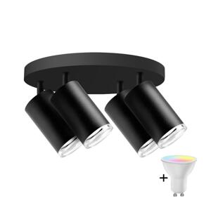 LED RGBW Stmívatelné koupelnové bodové svítidlo TURYN 4xGU10/6,5W/230V IP44 čer