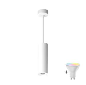 LED RGBW Stmívatelný koupelnový lustr na lanku TURYN 1xGU10/6,5W/230V IP44 bílá