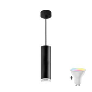LED RGBW Stmívatelný koupelnový lustr na lanku TURYN 1xGU10/6,5W/230V IP44 černá
