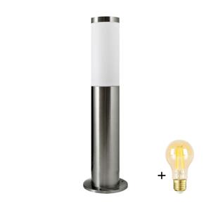LED Stmívatelná venkovní lampa LIVIA 1xE27/6W/230V 45 cm IP44 stříbrná