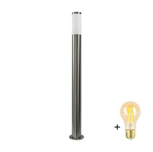 LED Stmívatelná venkovní lampa LIVIA 1xE27/6W/230V 100 cm IP44 stříbrná