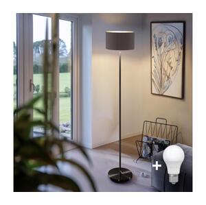 LED Stojací lampa TUNJA 1xE27/20W/230V pr. 30 cm černá/taupe 1xSA2187+1xEG32488