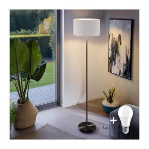 LED Stojací lampa TUNJA 1xE27/20W/230V pr. 38 cm černá/bílá 1xSA2187+1xEG32482