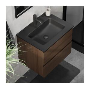 BATH DELUXE Koupelnová skříňka s umyvadlem CONOR 61 cm ořech/černá BT0095+BT0126