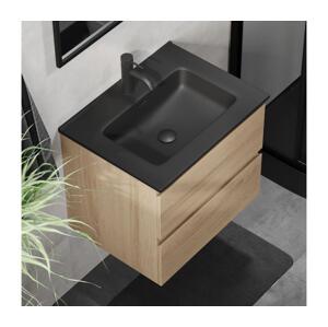BATH DELUXE Koupelnová skříňka s umyvadlem CONOR 61 cm dub/černá BT0096+BT0126
