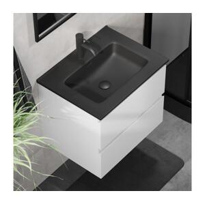BATH DELUXE Koupelnová skříňka s umyvadlem CONOR 61 cm bílá/černá BT0098+BT0126