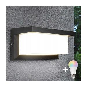 LED RGBW Stm. venkovní nástěnné svítidlo NEELY 1xE27/9W/230V IP54 antracit