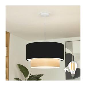 Brilagi - LED Lustr na lanku CERIA 1xE27/40W/230V pr. 50 cm černá/béžová EG300171+EG781091