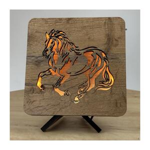 Li-Go 4070/DUB2 - LED Stolní dekorace LED/12W/230V 19x19 cm dub/kůň 4070/DUB2