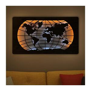 Li-Go 4868/DUB2 - LED Nástěnná dekorace LED/24W/230V 110x60 cm dub/mapa světa 4868/DUB2