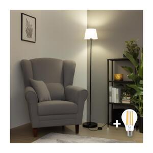 Brilagi - LED Stojací lampa CERIA 1xE27/40W/230V pr. 20,5 cm bílá/černá EG300181+EG781029