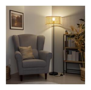 Brilagi - LED Stojací lampa CERIA 1xE27/40W/230V pr. 25 cm bambus/černá EG300181+EG781159