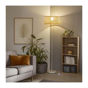 Brilagi - LED Stojací lampa CERIA 1xE27/40W/230V pr. 25 cm bambus/bílá EG300182+EG781159