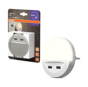 Osram - LED Noční svítidlo do zásuvky se senzorem LUNETTA 2xUSB LED/13W/230V 8590828062110
