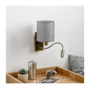 Brilagi - LED Nástěnná lampa NUBILA 1xE27/25W/230V + LED/3W mosaz/šedá BG1557+BG1582