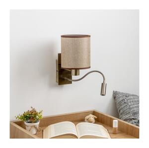 Brilagi - LED Nástěnná lampa NUBILA 1xE27/25W/230V + LED/3W mosaz/hnědá BG1557+BG1583