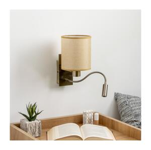Brilagi - LED Nástěnná lampa NUBILA 1xE27/25W/230V+LED/3W mosaz/světle hnědá BG1557+BG1584