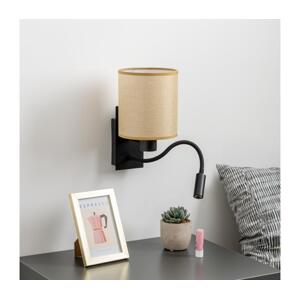 Brilagi - LED Nástěnná lampa NUBILA 1xE27/25W/230V+LED/3W černá/světle hnědá BG1558+BG1584