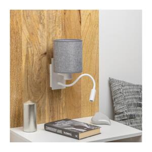 Brilagi - LED Nástěnná lampa NUBILA 1xE27/25W/230V + LED/3W bílá/šedá BG1559+BG1582