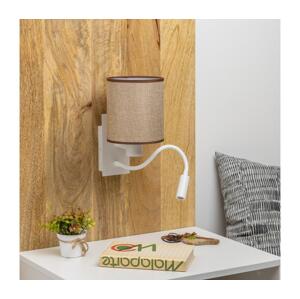 Brilagi - LED Nástěnná lampa NUBILA 1xE27/25W/230V + LED/3W bílá/hnědá BG1559+BG1583