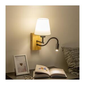 Brilagi - LED Nástěnná lampa NUBILA WOOD 1xE27/25W/230V + LED/3W dub/krémová BG1564+BG1572