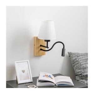 Brilagi - LED Nástěnná lampa NUBILA WOOD 1xE27/25W/230V + LED/3W dub/bílá BG1564+BG1573