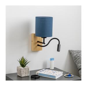 Brilagi - LED Nástěnná lampa NUBILA WOOD 1xE27/25W/230V+ LED/3W dub/tmavě modrá BG1564+BG1575