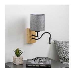 Brilagi - LED Nástěnná lampa NUBILA WOOD 1xE27/25W/230V + LED/3W dub/šedá BG1564+BG1582