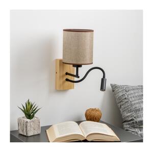 Brilagi - LED Nástěnná lampa NUBILA WOOD 1xE27/25W/230V + LED/3W dub/hnědá BG1564+BG1583