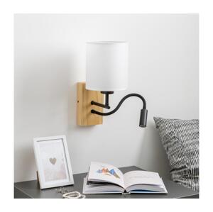 Brilagi - LED Nástěnná lampa NUBILA WOOD 1xE27/25W/230V + LED/3W dub/bílá BG1564+BG1586