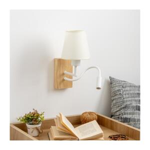 Brilagi - LED Nástěnná lampa NUBILA WOOD 1xE27/25W/230V + LED/3W dub/krémová BG1565+BG1572