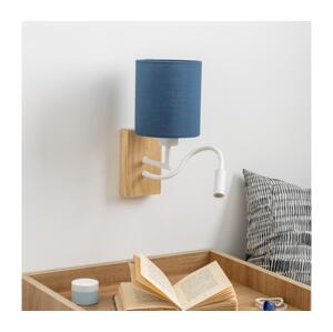 Brilagi - LED Nástěnná lampa NUBILA WOOD 1xE27/25W/230V+ LED/3W dub/tmavě modrá BG1565+BG1575