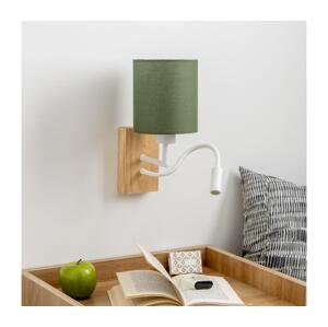 Brilagi - LED Nástěnná lampa NUBILA WOOD 1xE27/25W/230V + LED/3W dub/zelená BG1565+BG1576