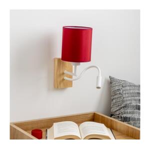 Brilagi Brilagi-LED Nástěnná lampa NUBILA WOOD 1xE27/25W/230V+LED/3W dub/pompej. červená