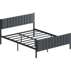 Kovová dvoulůžková postel LUNOR 120x200 cm antracit nosnost 120 kg 837WST1159