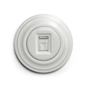 lap - Retro datová zásuvka s rámečkem bílá KA0007+KA0066