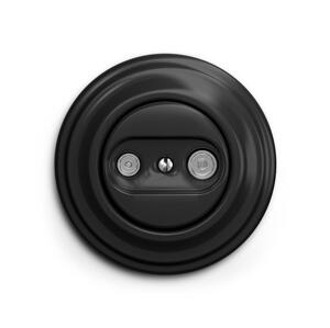 lap - Retro účastnická zásuvka TV+R (průběžná) s rámečkem černá KA0016+KA0069