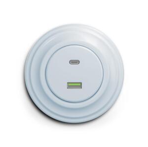 lap - Retro USB zásuvka A+C s rámečkem modrá KA0025+KA0075