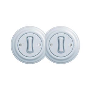 lap - Dvojitý retro jednopólový vypínač s rámečkem č. 1 modrá 2xKA0026+2xKA0019