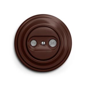 lap - Retro účastnická zásuvka TV+R (koncová) s rámečkem hnědá KA0034+KA0076