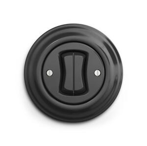 lap - Retro sériový vypínač s rámečkem č. 5 antracit KA0043+KA0038