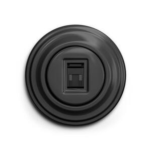 lap - Retro datová zásuvka s rámečkem antracit KA0043+KA0082