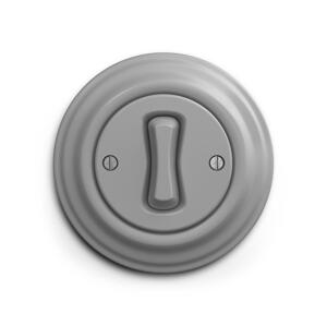 lap - Retro tlačítkový vypínač s rámečkem šedá KA0052+KA0102