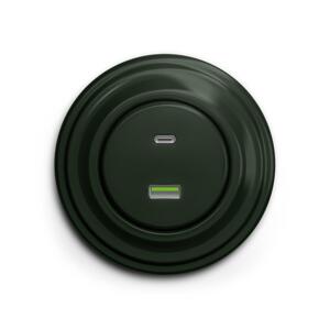 lap - Retro USB zásuvka A+C s rámečkem zelená KA0061+KA0091