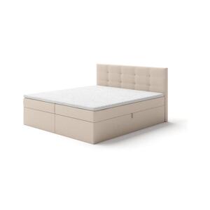 Čalouněná postel s matracemi a topp. s úložn. prostorem EMBER 160x200 cm béžová 04KTCLU574P160V1S1SO21